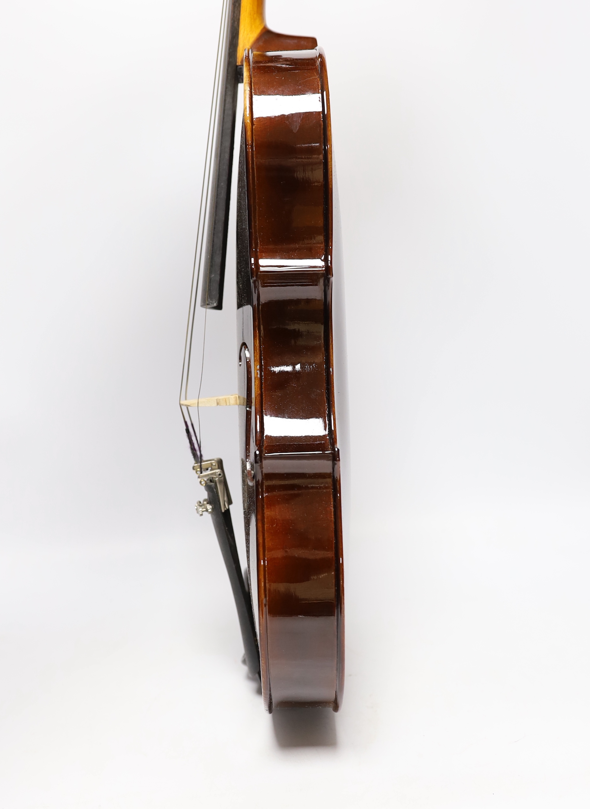 A cased Rosetti viola ‘Stradivarius Model’, and cover, viola 65cm long